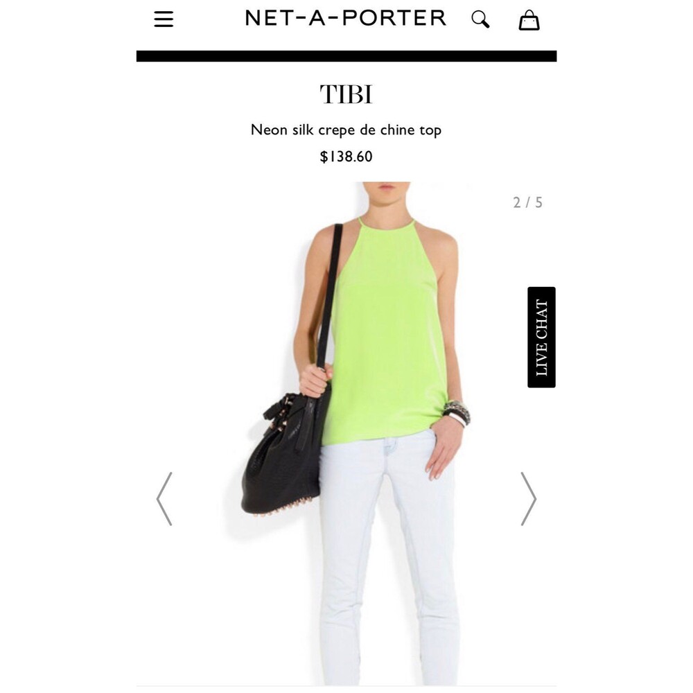 Tibi Neon Silk Halter Top
